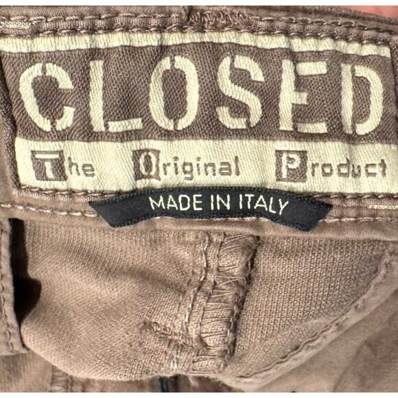 CLOSED Size 42 Made In Italy Brown Velvet Shorts Barry High Rise Pleated Pockets - Picture 5 of 9